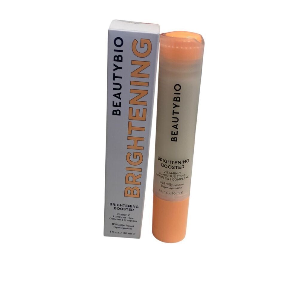 BeautyBio Brightening Booster Vitamin C Serum 1 oz Even Tone Vegan Squalane Radi